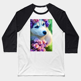 Watercolor husky Baseball T-Shirt